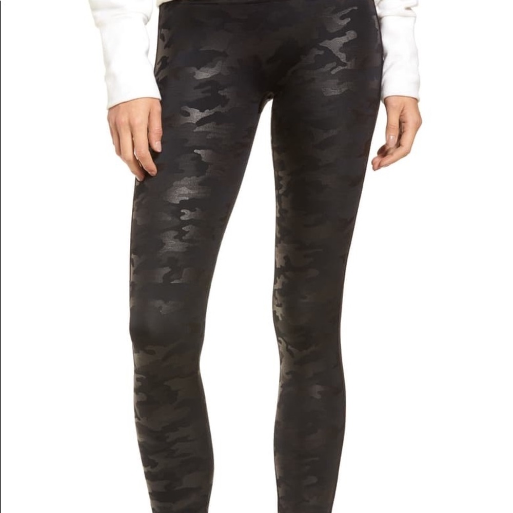 Faux Leather Camo Leggings